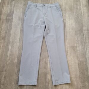 Adidas Mens Golf Pants Thin Pinstripe Size 32 X 30 Gray White